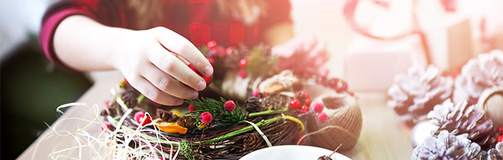 Adventkranzbasteln für Kinder im Gartencenter